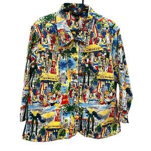 Kaktus XL Colorful Graphic Women's Shirt Jacket Urban Colorful Vintage Statement